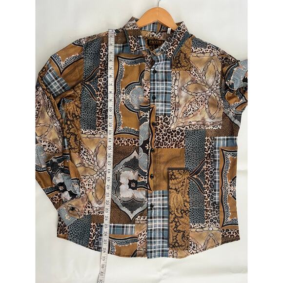Pavini vintage button up shirt Men’s size Large southwestern Retro - Picture 8 of 9